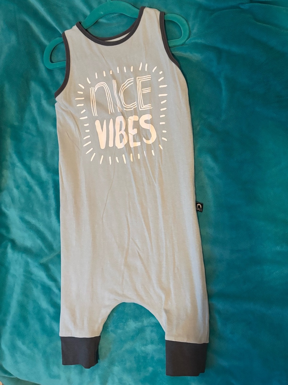 RAGS Sleeveless Romper - Light Gray "Nice Vibes"